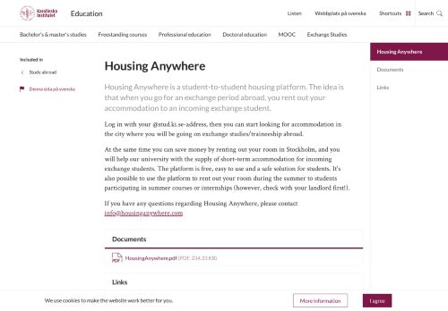 
                            9. Housing Anywhere | Education | Karolinska Institutet