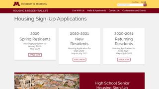 
                            10. Housing Sign-Up Applications | Housing and Residential Life