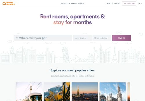 
                            2. HousingAnywhere: Mid to Long-Term Rentals in 400+ cities