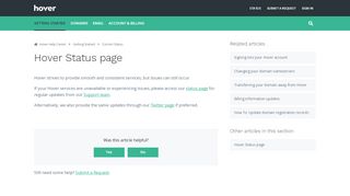 
                            6. Hover Status page – Hover Help Center
