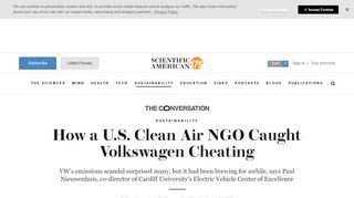 
                            13. How a U.S. Clean Air NGO Caught Volkswagen Cheating - Scientific ...