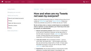 
                            7. How and when are my Tweets not seen by everyone? - Twitter support