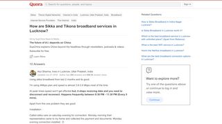 
                            10. How are Sikka and Tikona broadband services in Lucknow? - Quora