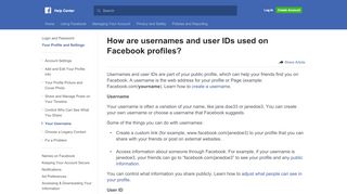 
                            10. How are usernames and user IDs used on Facebook profiles ...