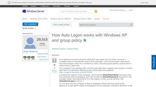 
                            5. How Auto Logon works with Windows XP and group policy - Microsoft