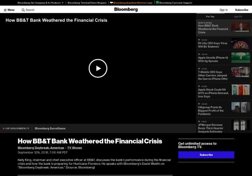 
                            13. How BB&T Bank Weathered the Financial Crisis – Bloomberg