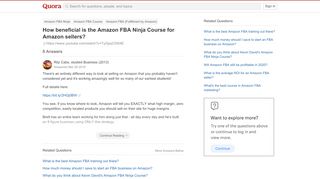 
                            12. How beneficial is the Amazon FBA Ninja Course for Amazon sellers ...