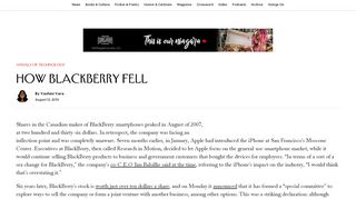 
                            11. How BlackBerry Fell | The New Yorker