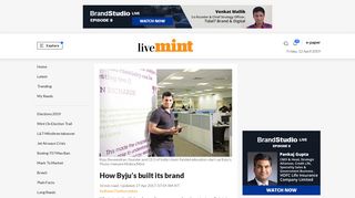 
                            10. How Byju's built its brand - Livemint