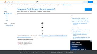 
                            1. How can a Flask decorator have arguments? - Stack Overflow