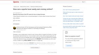 
                            8. How can a sports lover easily earn money online? - Quora