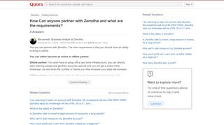 
                            11. How Can anyone partner with Zerodha and what are the requirements ...