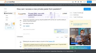 
                            9. How can I access a raw private paste from pastebin? - Stack Overflow