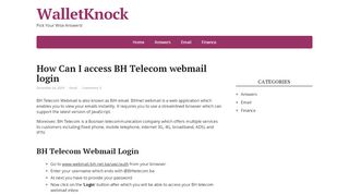 
                            6. How Can I access BH Telecom webmail login - WalletKnock