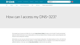 
                            6. How can I access my DNS-323? | D-Link UK