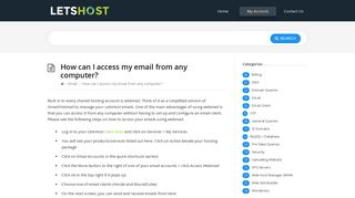 
                            5. How can I access my email from any computer? – LetsHost ...
