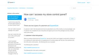 
                            5. How can I access my store control panel? – ExpandCart Help Center