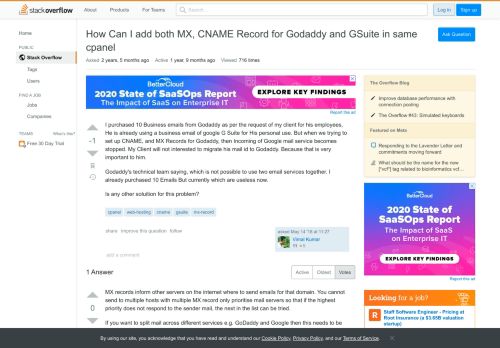 
                            11. How Can I add both MX, CNAME Record for Godaddy and GSuite in same ...