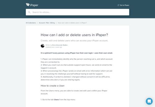 
                            6. How can I add or delete users in iPaper? | iPaper Help Center