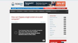 
                            9. How can I bypass a login screen on a used computer? | The Tech Guy
