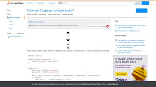 
                            10. How can I bypass my login script? - Stack Overflow