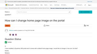 
                            12. How can I change home page image on the portal - Dynamics 365 for ...