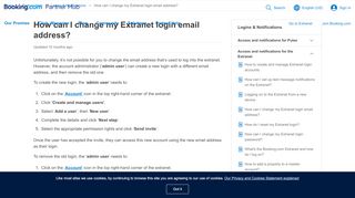 
                            6. How can I change my Extranet login email address? – Partner Help ...