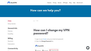 
                            1. How can I change my VPN password? - NordVPN