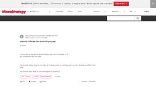
                            5. How can i change the default login page - MicroStrategy Community