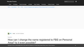 
                            5. How can I change the name registered to FBS on Personal Area? Is it ...