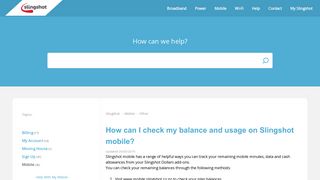 
                            5. How can I check my balance and usage on Slingshot mobile ...