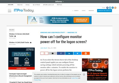 
                            13. How can I configure monitor power off for the logon screen? | IT Pro