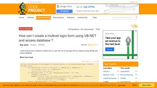 
                            11. How can I create a multivel login form using VB.NET and access ...