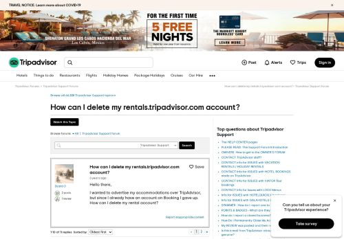 
                            7. How can I delete my rentals.tripadvisor.com account? - TripAdvisor ...