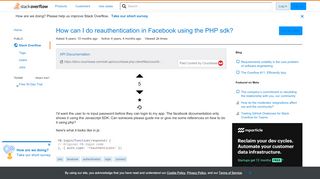 
                            3. How can I do reauthentication in Facebook using the PHP sdk ...