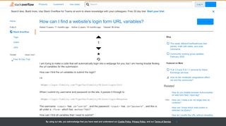 
                            2. How can I find a website's login form URL variables? - Stack Overflow