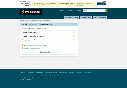 
                            6. How can I find out my TV Licence number? - TV Licensing ™