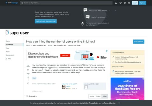 
                            10. How can I find the number of users online in Linux? - Super User