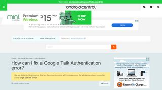 
                            1. How can I fix a Google Talk Authentication error? - Android Forums ...