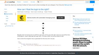 
                            7. How can I float the login to the right? - Stack Overflow