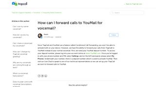 
                            13. How can I forward calls to YouMail for voicemail? – TrapCall's ...