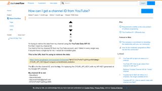 
                            13. How can I get a channel ID from YouTube? - Stack Overflow