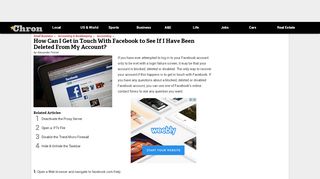 
                            13. How Can I Get in Touch With Facebook to See If I Have Been Deleted ...