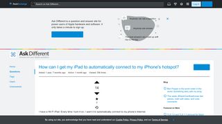 
                            13. How can I get my iPad to automatically connect to my iPhone's ...