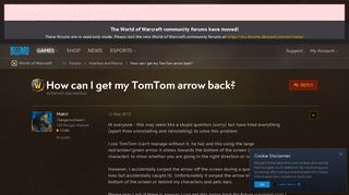 
                            8. How can I get my TomTom arrow back? - World of Warcraft Forums ...