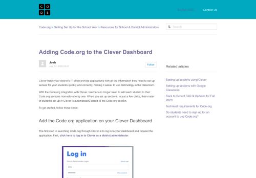 
                            10. How can I get started using Code.org with Clever? – Code.org