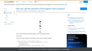
                            11. How can I get the username of the logged-in user in Django ...