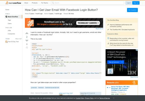 
                            11. How Can I Get User Email With Facebook Login Button? - Stack Overflow