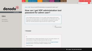 
                            7. How can I get VDP administration tool password for admin user?