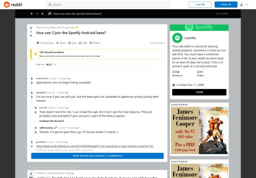 
                            7. How can I join the Spotify Android beta? : spotify - Reddit